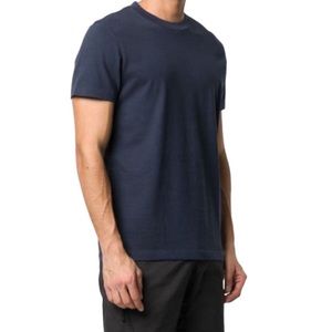 Moncler Maglia Embroidered Side Logo Cotton T Shirt Navy XL